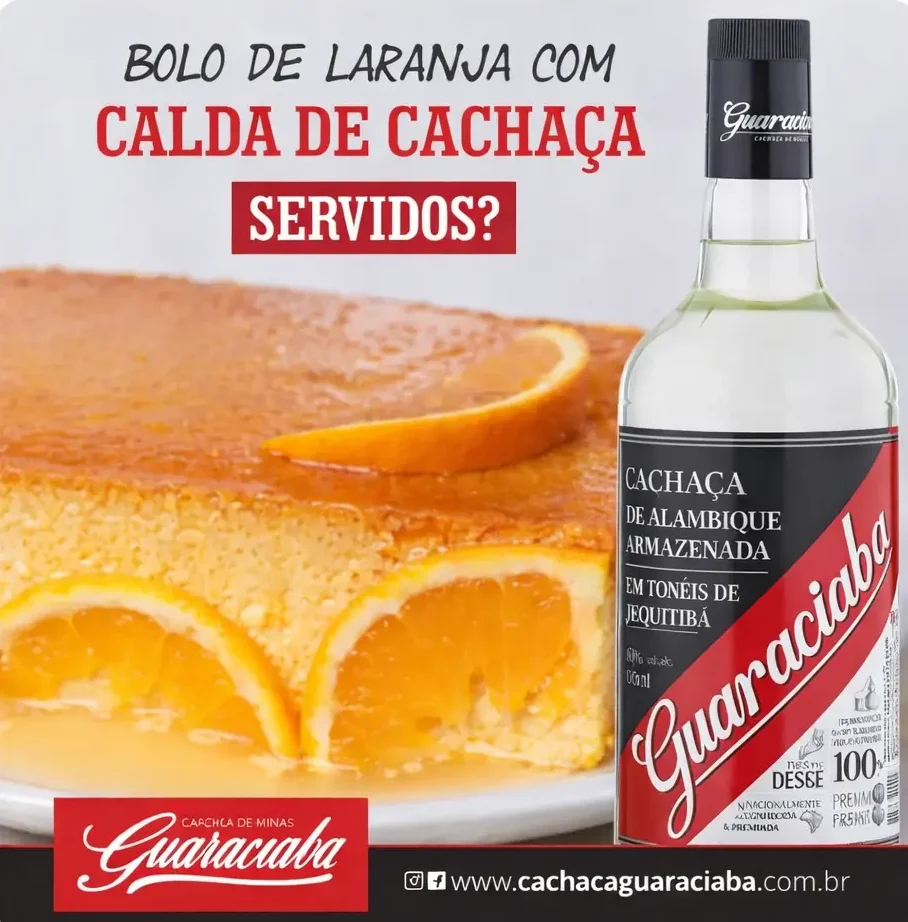 Bolo de laranja com calda de cachaça