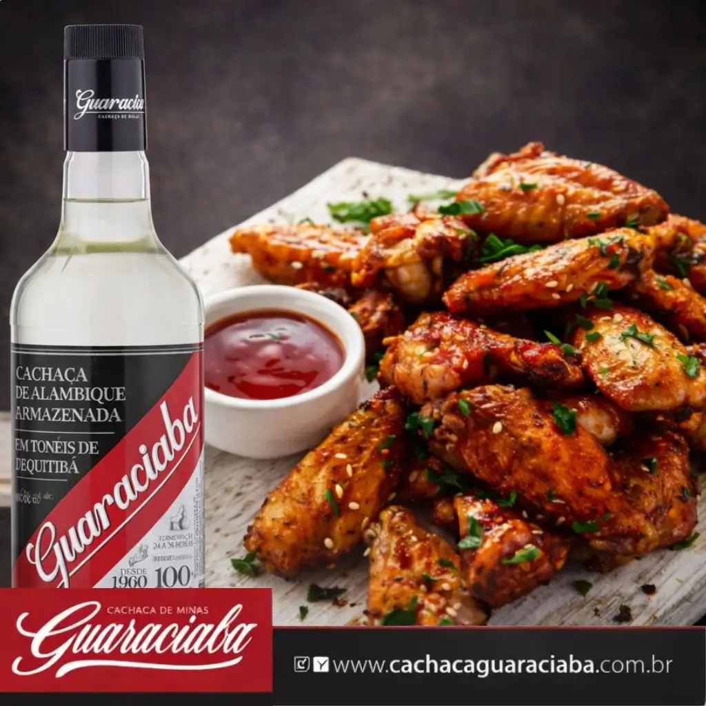 Asinhas de frango na cachaça