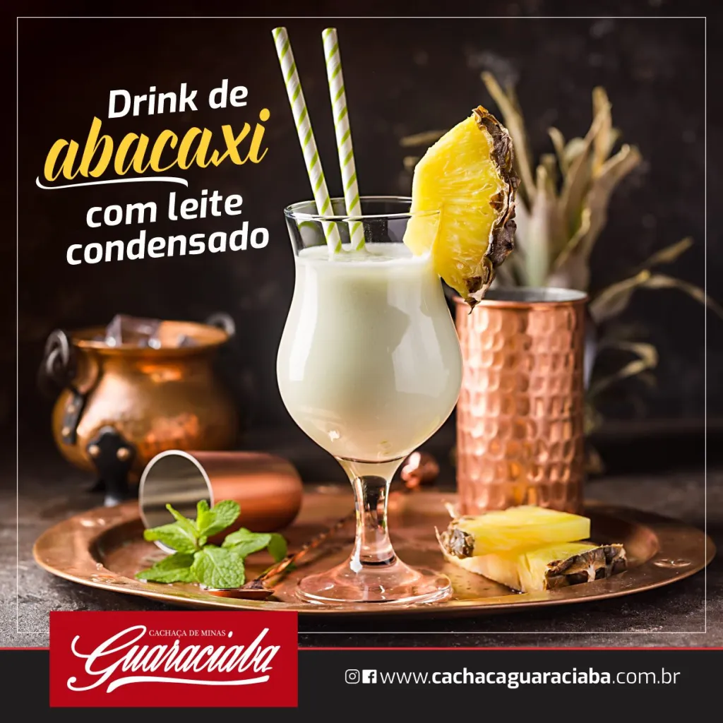 Drink de abacaxi com leite condensado